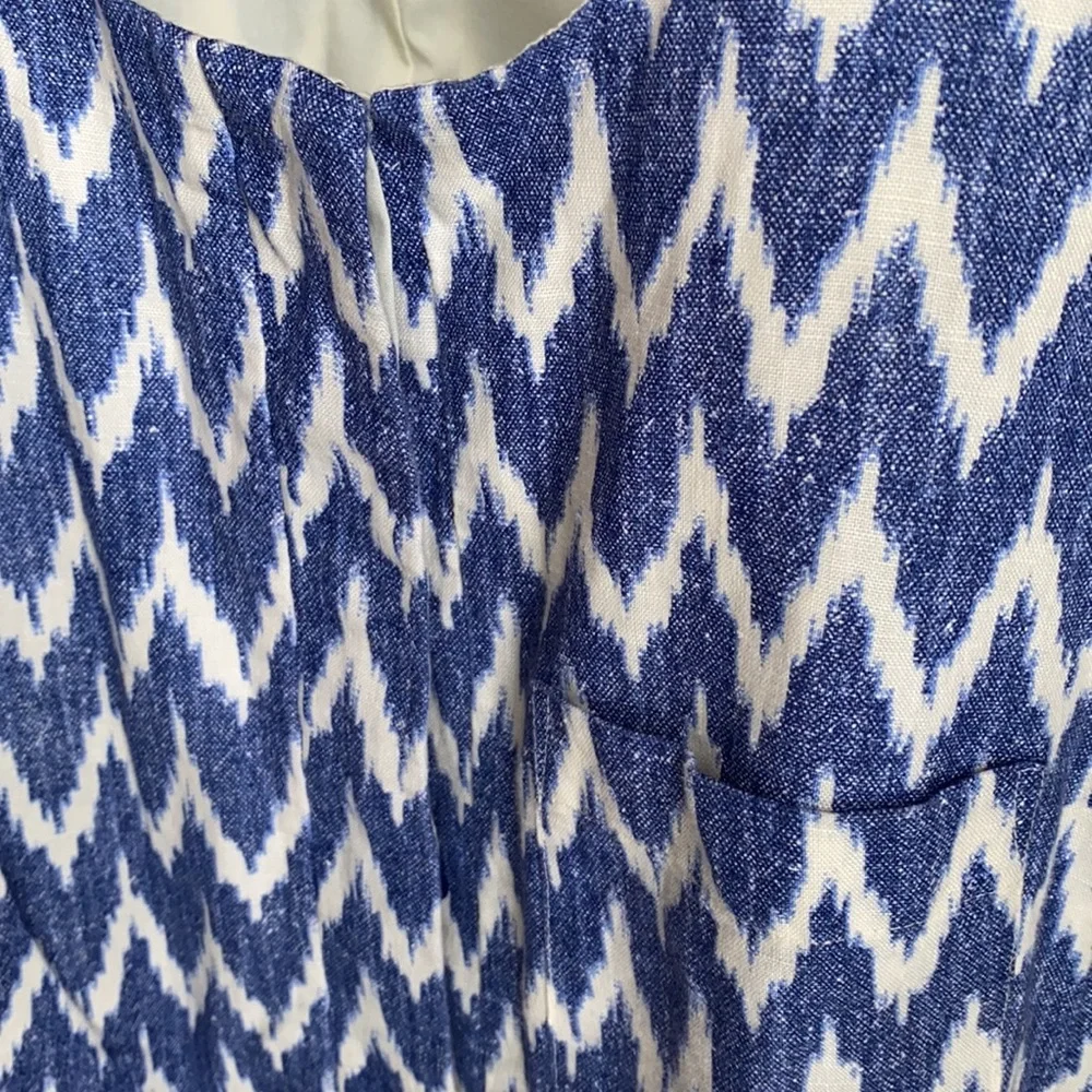 J. Crew Blue & White‎ Ikat Romper Size 2